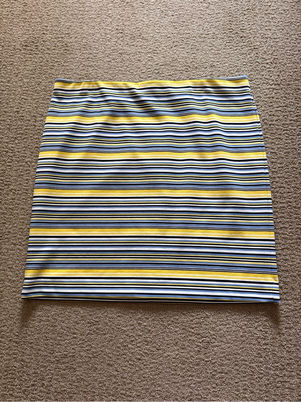 Ann Taylor Striped Yellow and Navy Women's Pencil Skirt